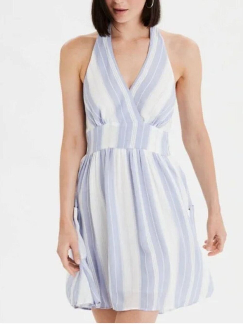 American Eagle Outfitters Women's White and blue Dress